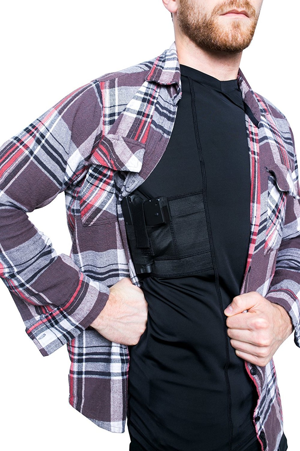 GrayStone Holster Shirt Concealed Men's Crew Neck - Easy Reach Gun