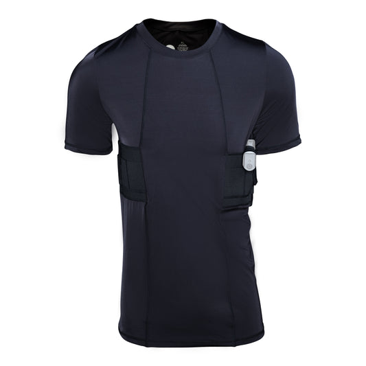 GrayStone Holster Shirt Concealed Men's Crew Neck - Easy Reach Gun Concealment Compression CCW