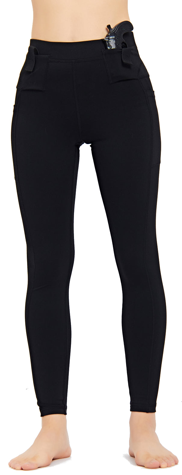 Concealed Carry Leggings With Pockets - Black