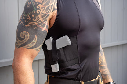 Graystone Gun Holster Tank Top Shirt Men - Easy Reach Gun Concealment Sleeveless Top Tank CCW Shirt