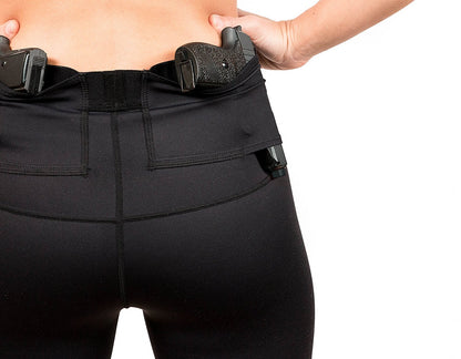 Graystone CCW Women's Two Pocket Holster Short with Outer Thigh Pocket Concealed Carry Compression Clothing Spandex