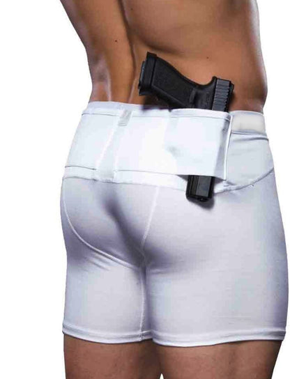 Graystone Concealed Carry Men's Compression Shorts - Spandex Shorts with Two Pistol Pockets