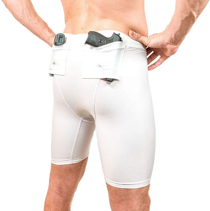 Graystone Concealed Carry Men's Compression Shorts - Spandex Shorts with Two Pistol Pockets